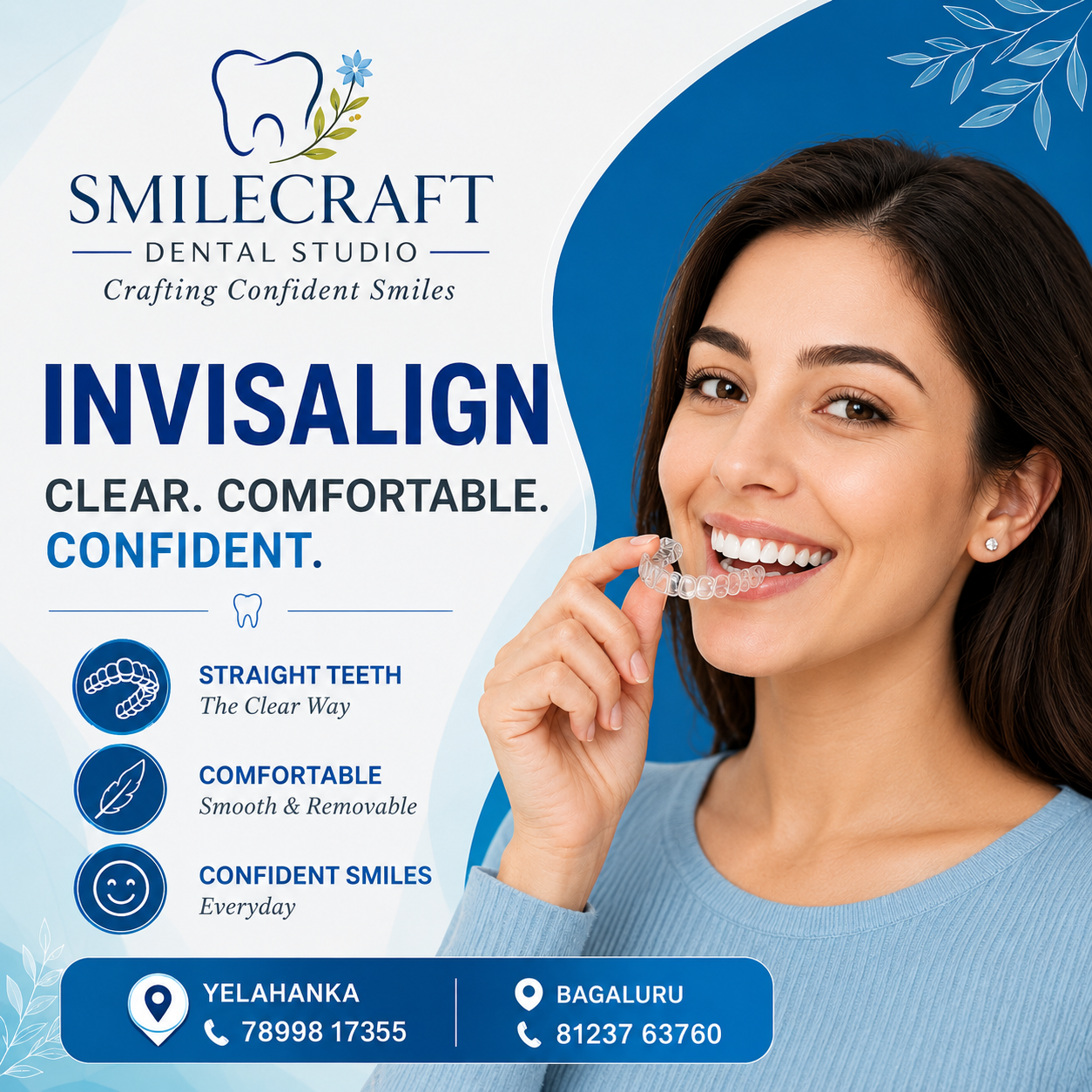 Invisalign & Clear Aligners in Yelahanka & Bagaluru | Smilecraft Dental Studio